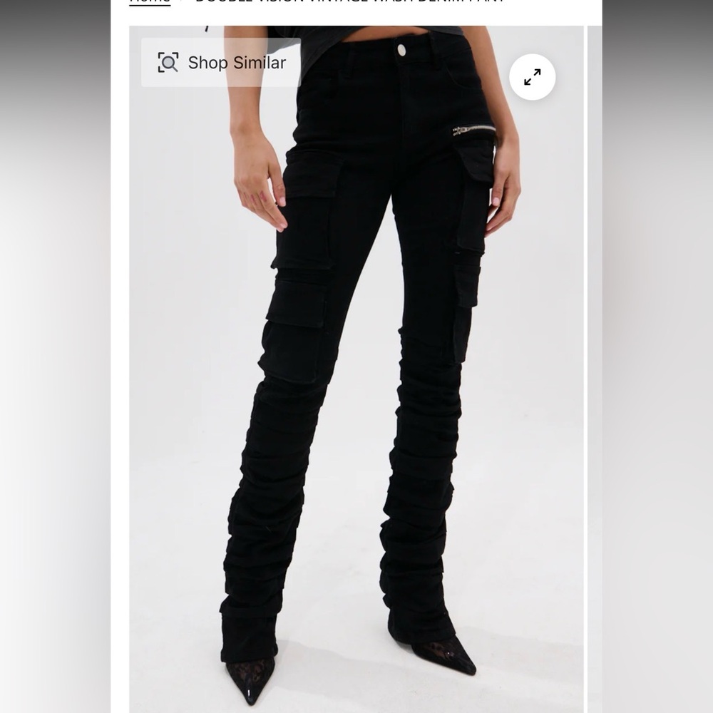 Stylish Black Cargo Women Jeans